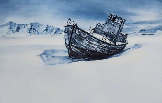 “In the Arctic ice” Alla prima Realist Landscape painting 2020 - photo 1