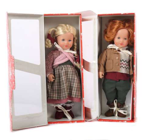 2 Replika-Puppen Käthe Kruse, neuzeitlich, ''Glückskind Hänsel'' und ''Glückskind Gretel'', je in orig - photo 1