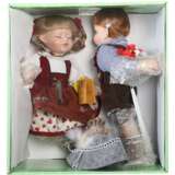 Puppenpaar RF Collection, neuzeitlich, Porzellanköpfe, Junge und Mädchen jeweils in schöner Trachtenkleidung, orig - Foto 1