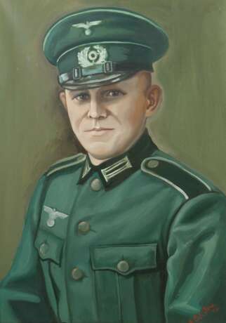 Portrait eines Soldaten Halbbildnis eines junen Mannes in Uniform, unten sign - фото 1