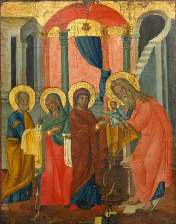 Griechischer Meister, Ikone. Darstellung der Heiligen Familie im Tempel - photo 1