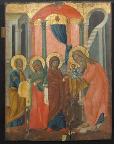 Griechischer Meister, Ikone. Darstellung der Heiligen Familie im Tempel - фото 2