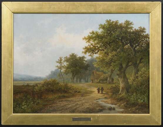 Koekkoek, Hendrik Pieter, 1843 Hilversum - nach 1890 England, Landschaft mit Bachlauf und Feldweg - photo 2