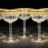 Fünf Champagnerschalen ''Thistle Gold'' Cristallerie Saint-Louis-lès-Bitche - фото 1