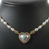 Perlenkette mit Herz 1980/90er Jahre - photo 1