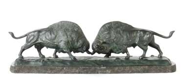 Bildhauer des 19./20. Jahrhundert ''Kämpfende Bisons''