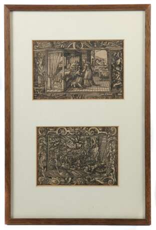 Grafiker des 16./17. Jahrhundert zwei antike Szenen: 1x ''Kampf um Troja'' und ''Isaak segnet Jacob'' - photo 1