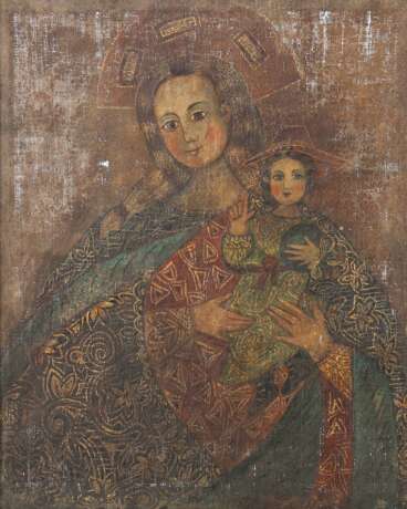 Maler des 15./16. Jahrhundert (?) wohl Spanien. ''Maria mit Kind'' - Foto 1