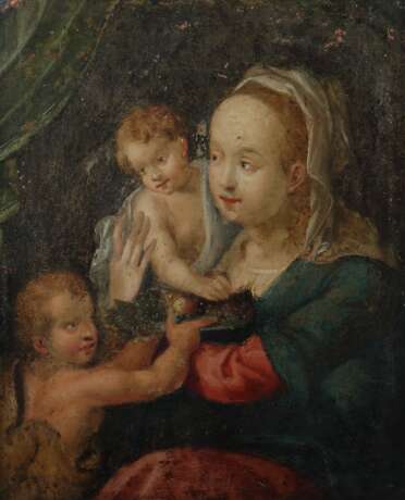 Maler des 16./17. Jahrhundert ''Maria mit Jesus und dem Johannesknaben'' - Foto 1