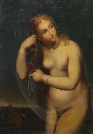 Maler des 17. Jahrhundert (wohl) ''Damenakt mit Perlenketten'' - photo 1