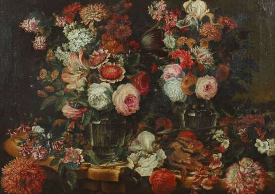 Italienischer Maler des 17./18. Jahrhundert ''Blumenstillleben'' - Foto 1