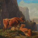 Maler des 19. Jahrhundert ''Kühe in den Bergen'' - photo 1