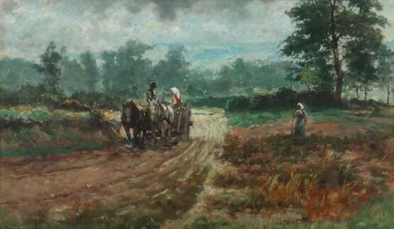 Landschaftsmaler des 19. Jahrhundert ''Bauern auf dem Feld'' - Foto 1