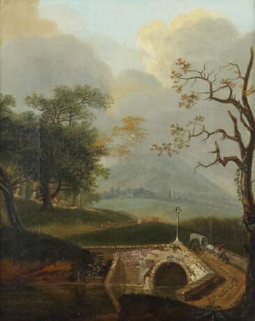 Maler des 19. Jahrhundert ''Landschaft mit Brücke'' - Foto 1