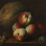 Stilllebenmaler des 19./20. Jahrhundert ''Früchtestillleben mit Pfirsichen und Kürbis'' - photo 1