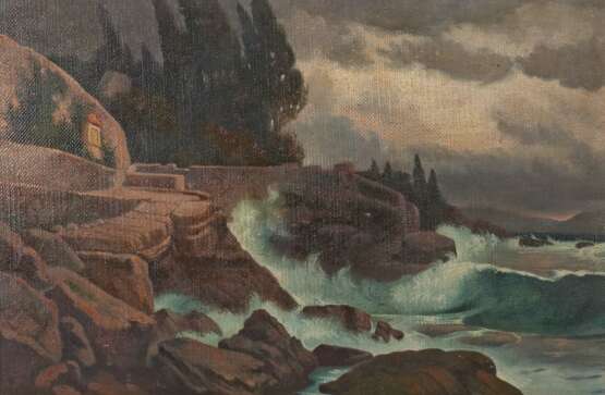 Maler/Kopist des 20. Jahrhundert ''Stürmische Küstenlandschaft'' - photo 1