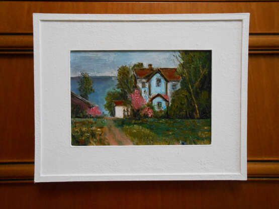 “The cabin in the woods” Canvas Oil paint Landscape painting 2020 - photo 1