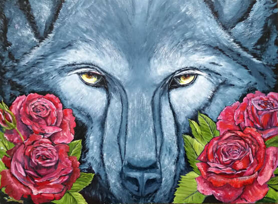 “Wolf eyes” Oil paint Animalistic 2020 - photo 1