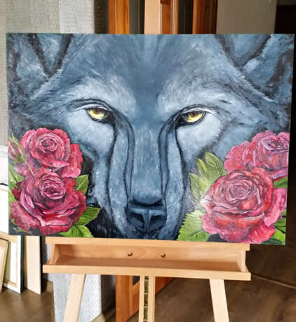 “Wolf eyes” Oil paint Animalistic 2020 - photo 3