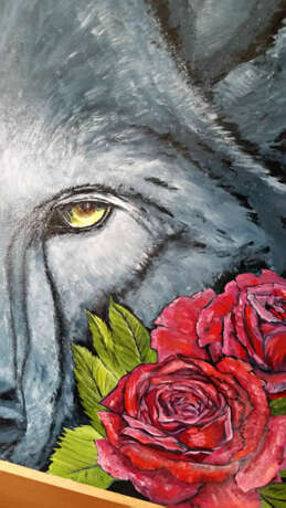 “Wolf eyes” Oil paint Animalistic 2020 - photo 4