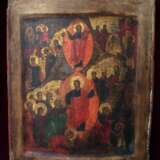 Икона Сошествие во ад Натуральное дерево Масляные краски Религиозный жанр 1917 г. - фото 1