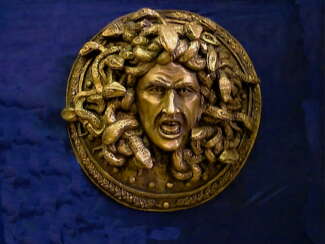 The head of Medusa on the shield