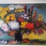 “Flowers” Canvas Oil paint Abstractionism Still life 1998 - photo 1