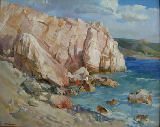 „Die Insel Paros. Scala“ Leinwand Ölfarbe Realismus Landschaftsmalerei 2010 - Foto 1