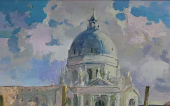 “Venice. The Cathedral of Santa Maria della Salute.” Canvas Oil paint Realist Landscape painting 2014 - photo 3