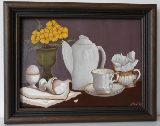 «Le petit déjeuner dans le village» Toile Peinture à l'huile Réalisme Nature morte 2012 - photo 1