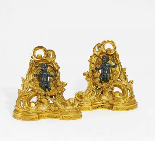 Paar Kaminböcke Style Louis XV - Foto 1