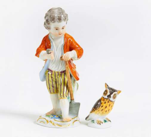 Meissen, Gärtnerkind und Miniatureule - photo 1