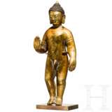 Außergewöhnlicher stehender Buddha, wohl Indien, 18./19. Jahrhundert - Foto 1