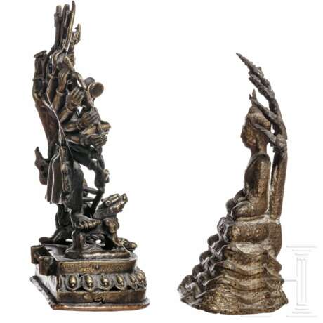 Zwei Bronzefiguren, Nepal, 19./20. Jahrhundert - photo 3