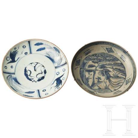 Zwei blau-weiße Teller, China/Japan, 18./19. Jahrhundert - Foto 1