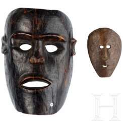 Große Holzmaske, Antoni-Stamm, Timor, und kleine Maske