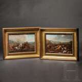Zwei Ölbilder eines Reitergefechts, 18. Jahrhundert - Foto 1