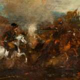 Zwei Ölbilder eines Reitergefechts, 18. Jahrhundert - Foto 4