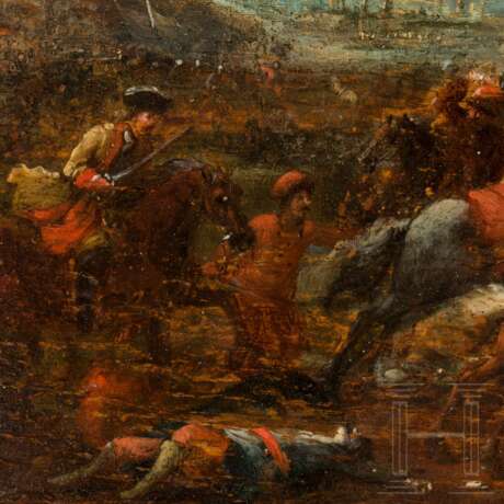Zwei Ölbilder eines Reitergefechts, 18. Jahrhundert - photo 8