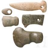 Fünf Steingeräte, Mittel- und Südamerika, ca. 3000 vor Christus – 1000 n. Chr. - Foto 2