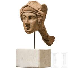 Minervakopf, Terrakotta, altitalisch, 4. Jahrhundert vor Christus