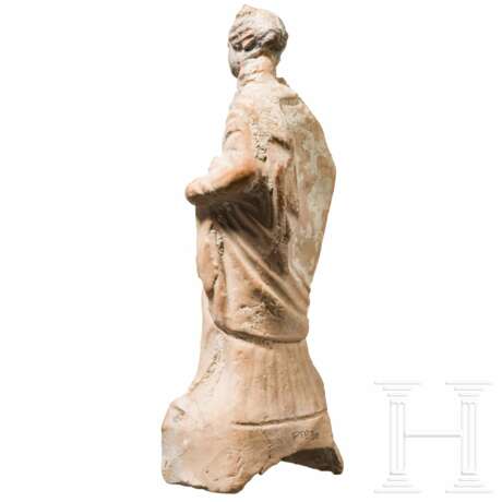 Weibliche Gewandstatuette, Terrakotta, Magna Graecia, griechisch, 4. Jahrhundert vor Christus - photo 4
