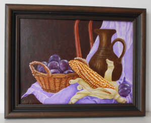 "Still life with corn and prunes"