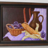 “Still life with corn and prunes” Canvas Oil paint Impressionism Still life 2014 - photo 1