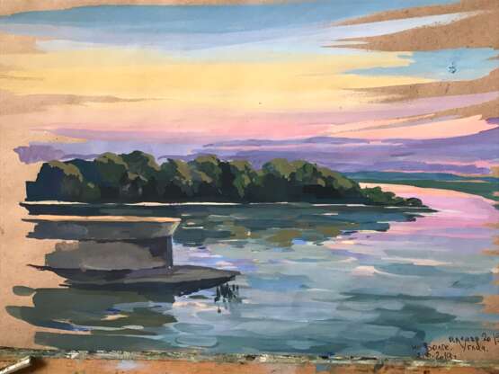 “Sunset on the Volga. Uglich” See description Realist Landscape painting 2019 - photo 1