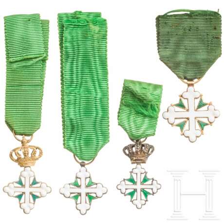 Italien - Orden der heiligen Mauritius und Lazarus - vier kleine Ordenskreuze, 20. Jahrhundert - фото 5