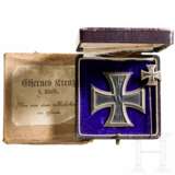 Eisernes Kreuz 1914, 1. Klasse im Etui mit Miniatur und Überkarton - фото 1