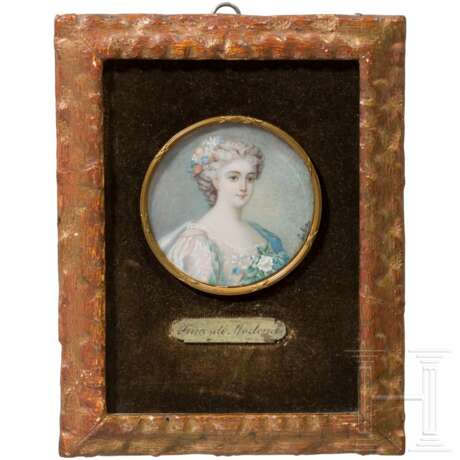 Enrichetta d'Este (1702-77) - Portraitminiatur auf Elfenbein der Prinzessin von Modena, Ende 19. Jahrhundert - photo 1