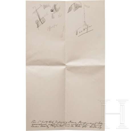 Erzherzog Franz Ferdinand von Österreich-Este - eigenhändige Bleistiftskizzen während einer Militärsitzung am 16.2.1910 - photo 1