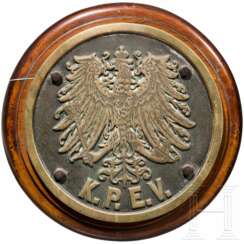 Lokschild der Königlich Preußischen Eisenbahn Verwaltung, Preußen, um 1900